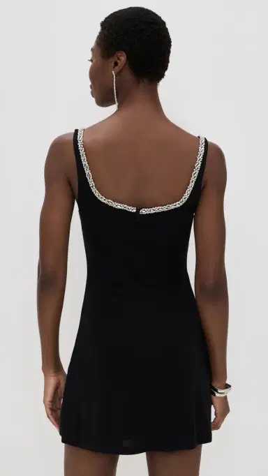 ALICE + OLIVIA Eve Embellished Trim Sweetheart Mini Dress Black | Thumbnail 3 ALICE + OLIVIA Eve Embellished Trim Sweetheart Mini Dress Black | Thumbnail 3