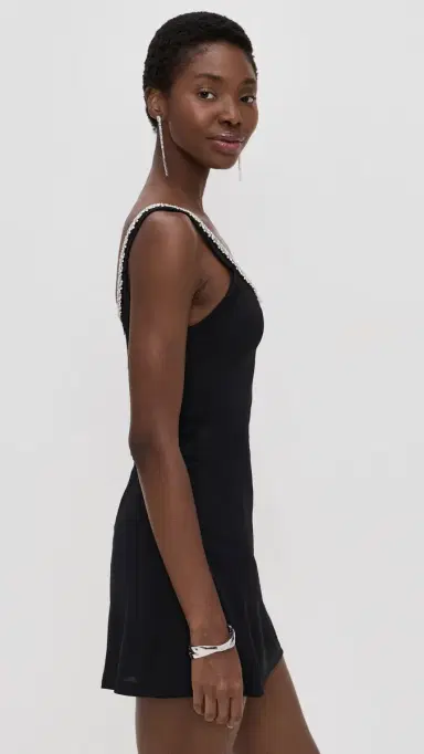ALICE + OLIVIA Eve Embellished Trim Sweetheart Mini Dress Black | Thumbnail 4 ALICE + OLIVIA Eve Embellished Trim Sweetheart Mini Dress Black | Thumbnail 4