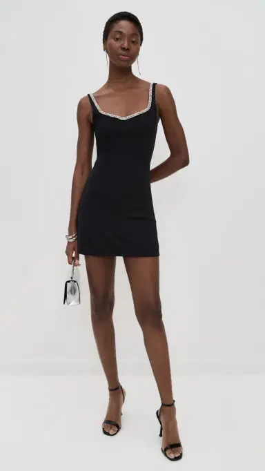 ALICE + OLIVIA Eve Embellished Trim Sweetheart Mini Dress Black | Thumbnail 5 ALICE + OLIVIA Eve Embellished Trim Sweetheart Mini Dress Black | Thumbnail 5