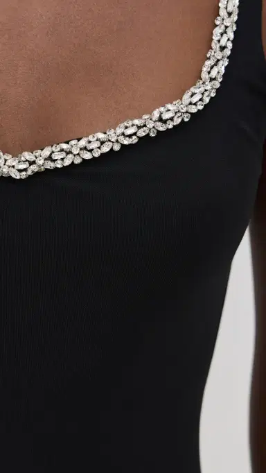 ALICE + OLIVIA Eve Embellished Trim Sweetheart Mini Dress Black | Thumbnail 6 ALICE + OLIVIA Eve Embellished Trim Sweetheart Mini Dress Black | Thumbnail 6