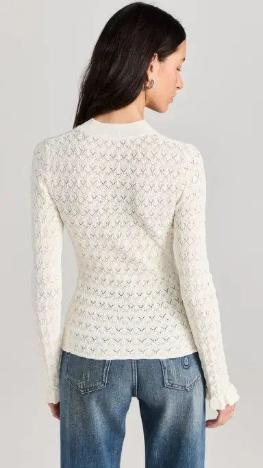 Sea Rue Fine Knit Gauge Knit High Neck Sweater Cream XL | Thumbnail 3 Sea Rue Fine Knit Gauge Knit High Neck Sweater Cream XL | Thumbnail 3