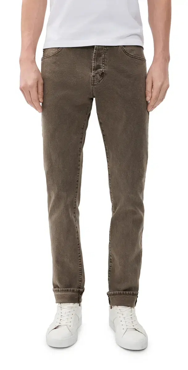 Tellis Stretch Selvage Modern Slim Denim Jeans Sulfur Taupe Grey Tellis Stretch Selvage Modern Slim Denim Jeans Sulfur Taupe Grey