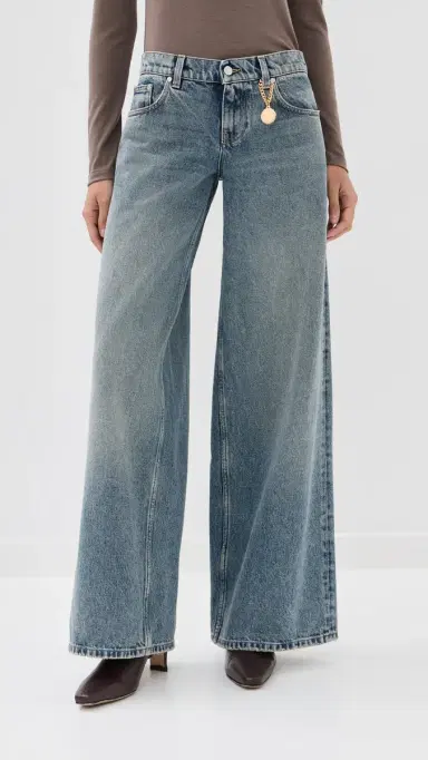 Stella McCartney Mid Blue Wide Leg Jeans Mid Blue | Thumbnail 2 Stella McCartney Mid Blue Wide Leg Jeans Mid Blue | Thumbnail 2