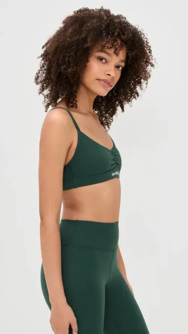 Sporty & Rich Serif Logo Mini Sports Bra Forest | Thumbnail 4 Sporty & Rich Serif Logo Mini Sports Bra Forest | Thumbnail 4