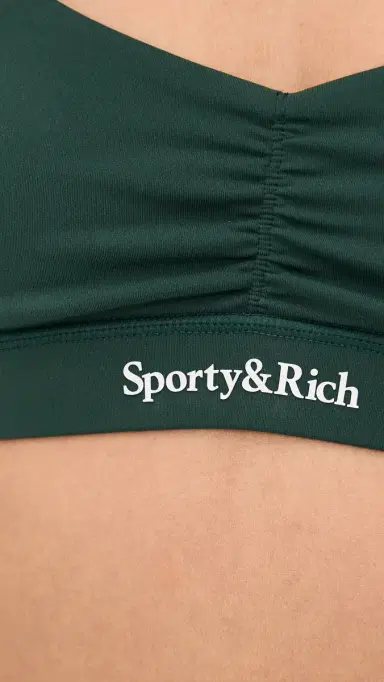 Sporty & Rich Serif Logo Mini Sports Bra Forest | Thumbnail 6 Sporty & Rich Serif Logo Mini Sports Bra Forest | Thumbnail 6