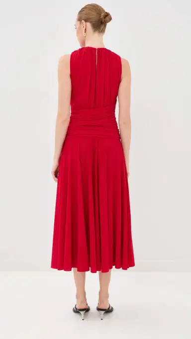 Brandon Maxwell The Isadora Knot-Detailed Draped Maxi Dress Red | Thumbnail 4 Brandon Maxwell The Isadora Knot-Detailed Draped Maxi Dress Red | Thumbnail 4