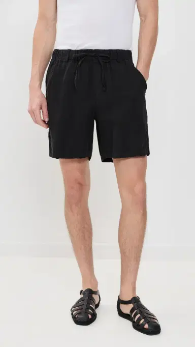 BATHER inen eisure Shorts 6" Black | Thumbnail 2 BATHER inen eisure Shorts 6" Black | Thumbnail 2