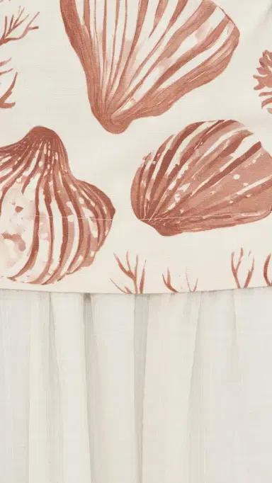 Moon River Spaghetti Strap Seashell Midi Dress Cream Multi | Thumbnail 6 Moon River Spaghetti Strap Seashell Midi Dress Cream Multi | Thumbnail 6