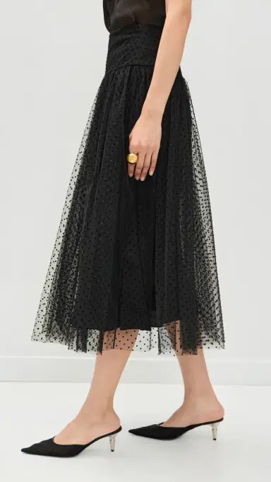 Zimmermann Tulle Dot Midi Skirt Black | Thumbnail 4 Zimmermann Tulle Dot Midi Skirt Black | Thumbnail 4