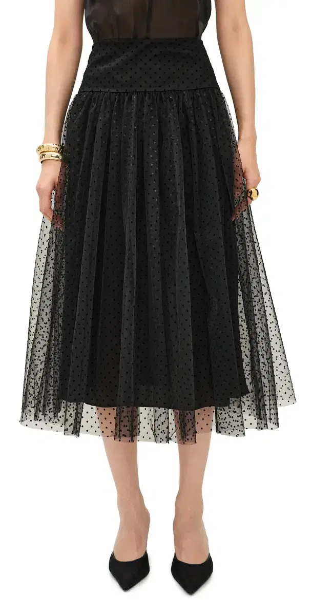 Tulle Dot Midi Skirt Black Tulle Dot Midi Skirt Black