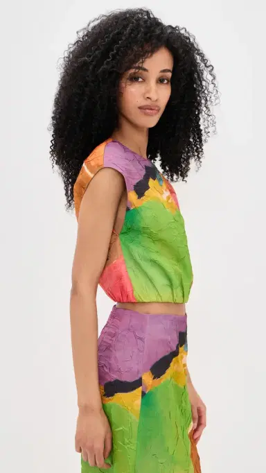 Ulla Johnson Gisella Satin Crop Top Nature Abhors A Vacuum | Thumbnail 4 Ulla Johnson Gisella Satin Crop Top Nature Abhors A Vacuum | Thumbnail 4