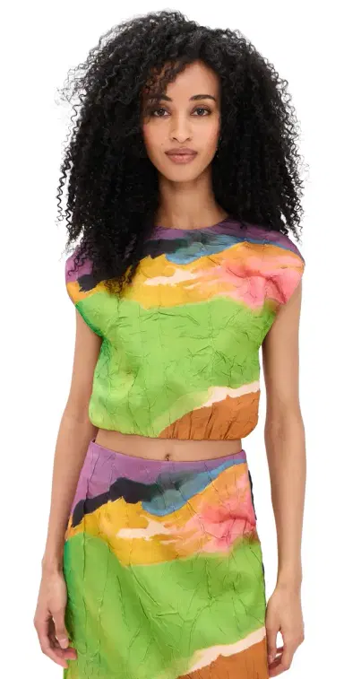 Ulla Johnson Gisella Satin Crop Top Nature Abhors A Vacuum | Thumbnail 1 Ulla Johnson Gisella Satin Crop Top Nature Abhors A Vacuum | Thumbnail 1