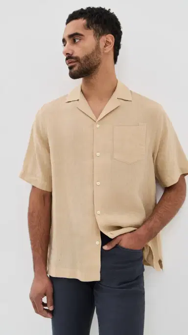 Frescobol Carioca Angelo Linen Shirt and Dune | Thumbnail 2 Frescobol Carioca Angelo Linen Shirt and Dune | Thumbnail 2