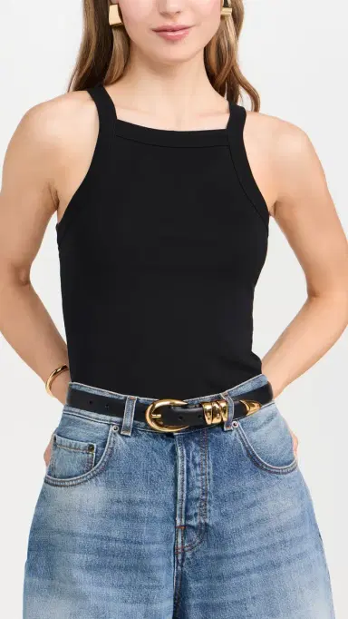 Madewell Triple Metal Keeper Belt True Black with Gold Hardware M | Thumbnail 3 Madewell Triple Metal Keeper Belt True Black with Gold Hardware M | Thumbnail 3