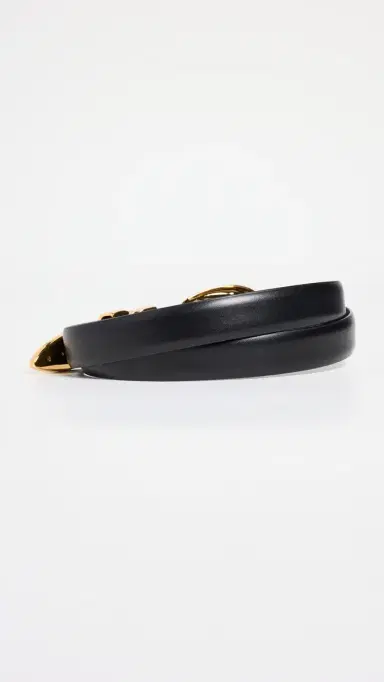 Madewell Triple Metal Keeper Belt True Black with Gold Hardware M | Thumbnail 4 Madewell Triple Metal Keeper Belt True Black with Gold Hardware M | Thumbnail 4