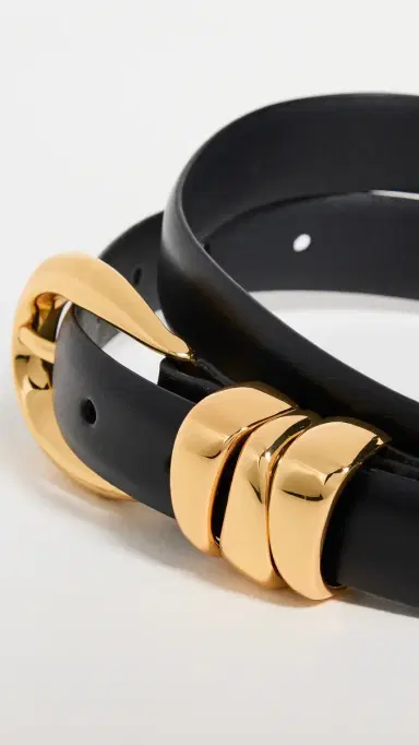 Madewell Triple Metal Keeper Belt True Black with Gold Hardware M | Thumbnail 5 Madewell Triple Metal Keeper Belt True Black with Gold Hardware M | Thumbnail 5