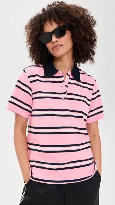 English Factory tripe Short Sleeve Knit Top Pink Multi | Thumbnail 2 English Factory tripe Short Sleeve Knit Top Pink Multi | Thumbnail 2