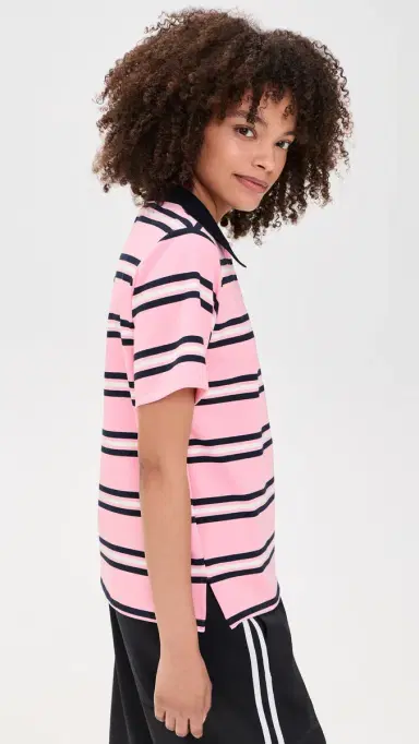 English Factory tripe Short Sleeve Knit Top Pink Multi | Thumbnail 4 English Factory tripe Short Sleeve Knit Top Pink Multi | Thumbnail 4