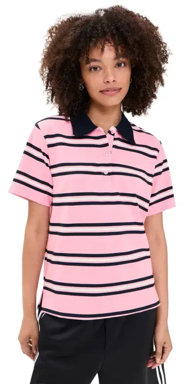 English Factory tripe Short Sleeve Knit Top Pink Multi | Thumbnail 1 English Factory tripe Short Sleeve Knit Top Pink Multi | Thumbnail 1