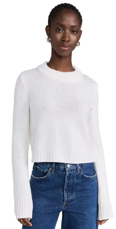 La Ligne Solid Mini arin Sweater Cream | Thumbnail 1 La Ligne Solid Mini arin Sweater Cream | Thumbnail 1