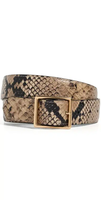 Nili Lotan Gabriele Belt Taupe Snakeskin w/ Gold | Thumbnail 1 Nili Lotan Gabriele Belt Taupe Snakeskin w/ Gold | Thumbnail 1