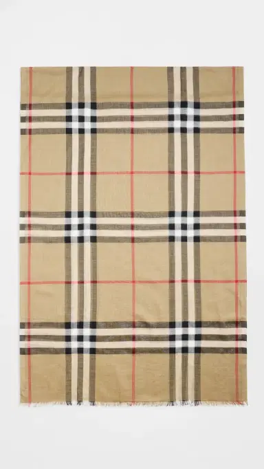 Burberry Wide Check Wool Silk Gauze Scarf Archive | Thumbnail 2 Burberry Wide Check Wool Silk Gauze Scarf Archive | Thumbnail 2