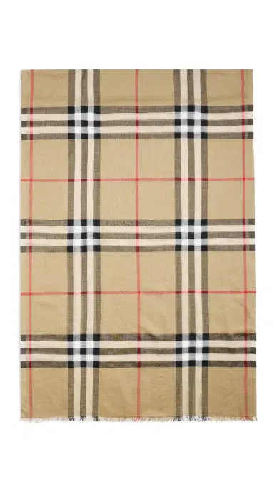Burberry Wide Check Wool Silk Gauze Scarf Archive | Thumbnail 6 Burberry Wide Check Wool Silk Gauze Scarf Archive | Thumbnail 6