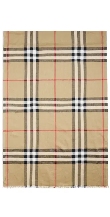 Burberry Wide Check Wool Silk Gauze Scarf Archive | Thumbnail 1 Burberry Wide Check Wool Silk Gauze Scarf Archive | Thumbnail 1