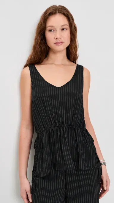 Theory Tie Easy Tank Top Black multi | Thumbnail 2 Theory Tie Easy Tank Top Black multi | Thumbnail 2