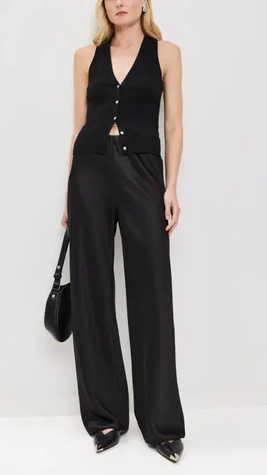 Vince Colette High Waist Fluid atin Bias Pant Black | Thumbnail 5 Vince Colette High Waist Fluid atin Bias Pant Black | Thumbnail 5