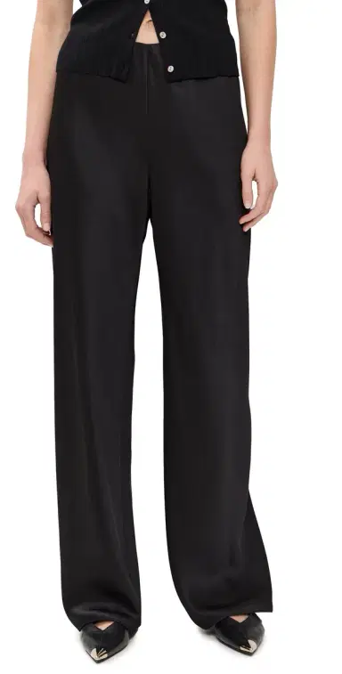 Vince Colette High Waist Fluid atin Bias Pant Black | Thumbnail 1 Vince Colette High Waist Fluid atin Bias Pant Black | Thumbnail 1