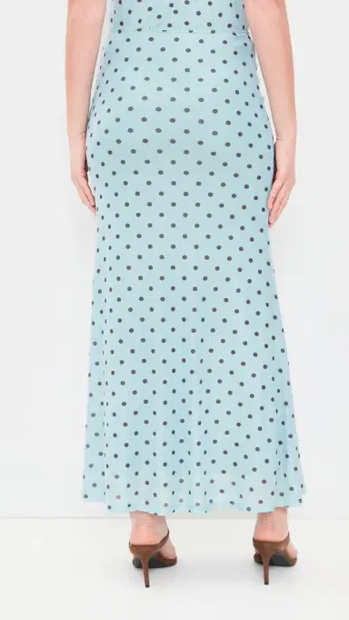 Another Girl Polka Dot Mesh Maxi Skirt Blue/Brown M | Thumbnail 3 Another Girl Polka Dot Mesh Maxi Skirt Blue/Brown M | Thumbnail 3
