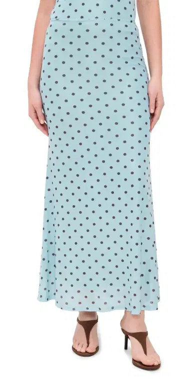 Another Girl Polka Dot Mesh Maxi Skirt Blue/Brown M | Thumbnail 1 Another Girl Polka Dot Mesh Maxi Skirt Blue/Brown M | Thumbnail 1