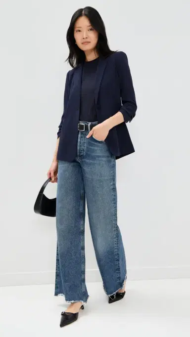 Cinq à Sept Crepe Khloe Blazer Navy 6 | Thumbnail 5 Cinq à Sept Crepe Khloe Blazer Navy 6 | Thumbnail 5