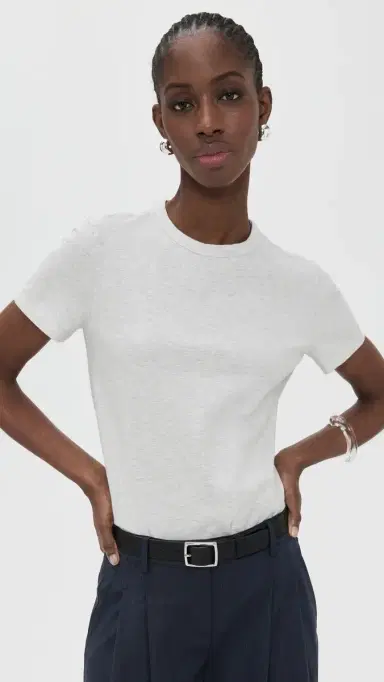 Madewell The Perfect Crewneck Tee in Allday Jersey Heather late | Thumbnail 2 Madewell The Perfect Crewneck Tee in Allday Jersey Heather late | Thumbnail 2