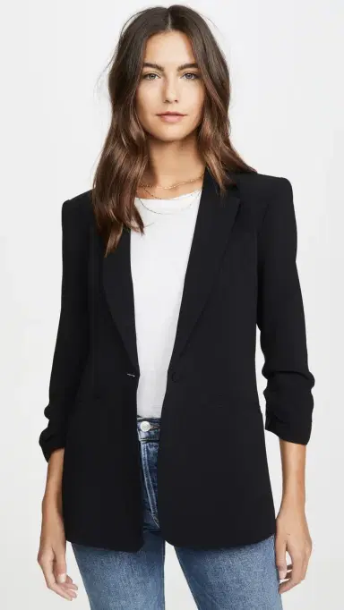 Cinq à Sept Crepe Khloe Blazer Black 2 | Thumbnail 2 Cinq à Sept Crepe Khloe Blazer Black 2 | Thumbnail 2