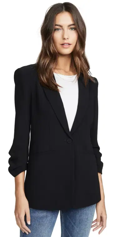 Cinq à Sept Crepe Khloe Blazer Black 2 | Thumbnail 1 Cinq à Sept Crepe Khloe Blazer Black 2 | Thumbnail 1