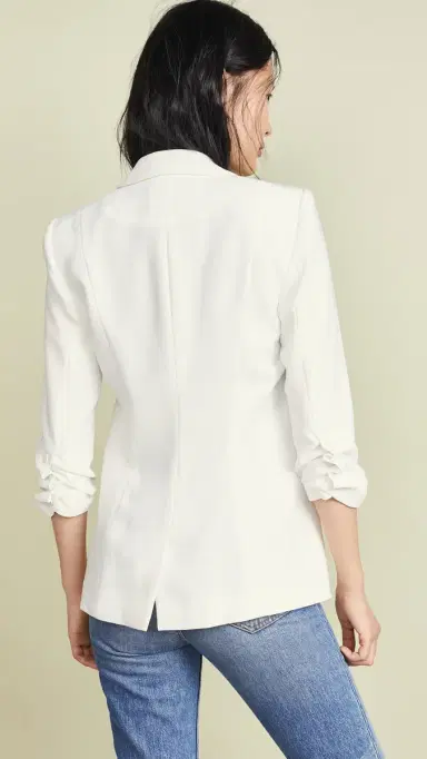 Cinq à Sept Crepe Khloe Blazer Ivory 2 | Thumbnail 3 Cinq à Sept Crepe Khloe Blazer Ivory 2 | Thumbnail 3