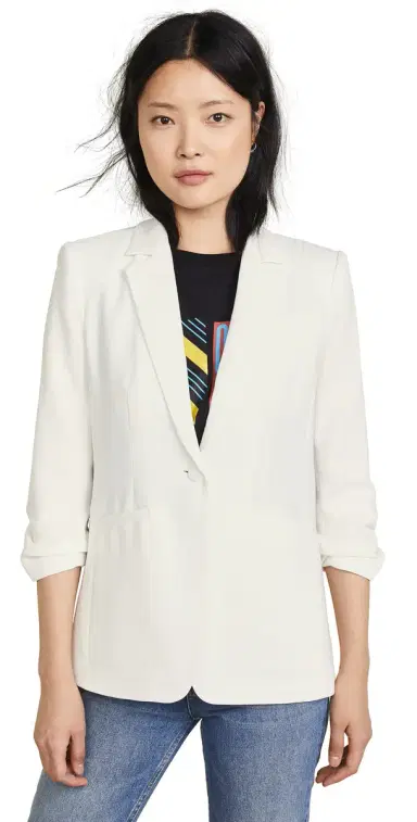 Cinq à Sept Crepe Khloe Blazer Ivory 2 | Thumbnail 1 Cinq à Sept Crepe Khloe Blazer Ivory 2 | Thumbnail 1