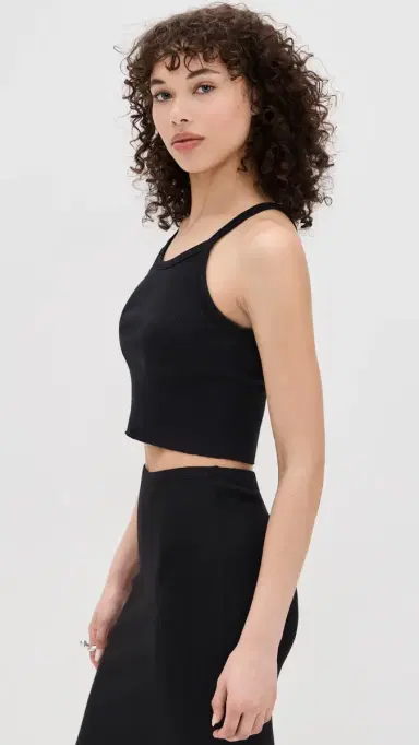 Éterne Cropped Rib Tank Black Black | Thumbnail 4 Éterne Cropped Rib Tank Black Black | Thumbnail 4