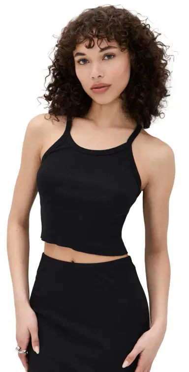 Éterne Cropped Rib Tank Black Black | Thumbnail 1 Éterne Cropped Rib Tank Black Black | Thumbnail 1