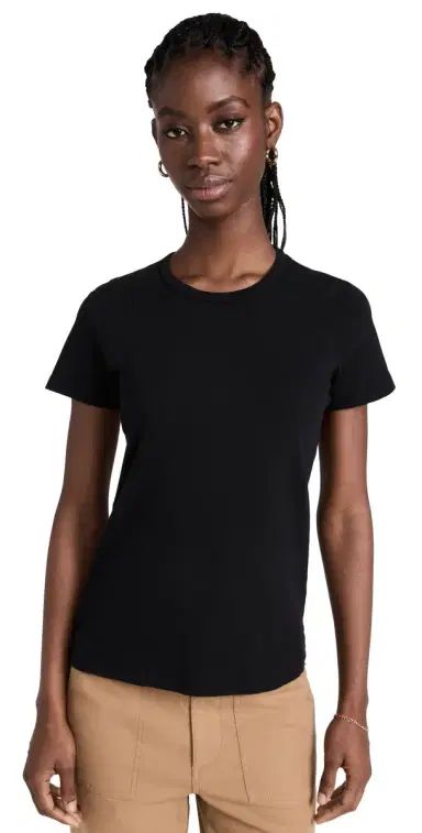 Jenni Kayne Cotton Slim Tee Black | Thumbnail 1 Jenni Kayne Cotton Slim Tee Black | Thumbnail 1