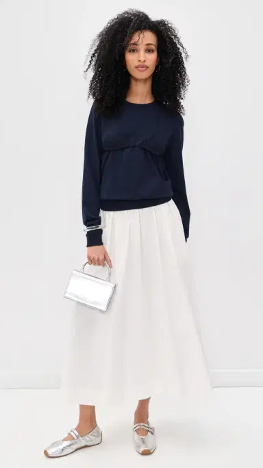 Sandy Liang aisy Sweater Navy | Thumbnail 5 Sandy Liang aisy Sweater Navy | Thumbnail 5