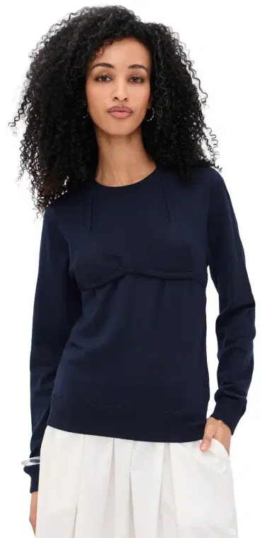 Sandy Liang aisy Sweater Navy | Thumbnail 1 Sandy Liang aisy Sweater Navy | Thumbnail 1