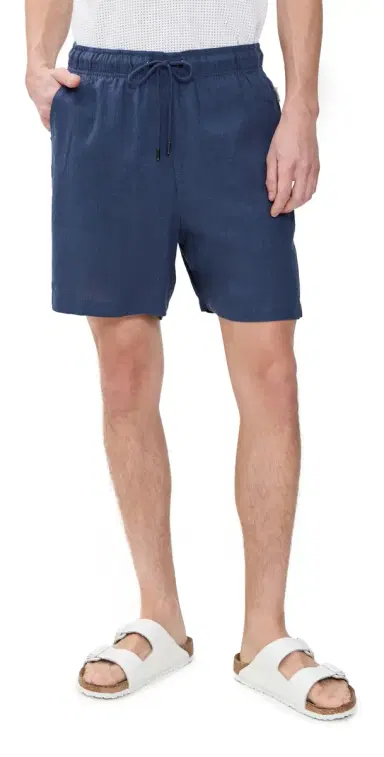 Onia Classic Pull On Linen Shorts 6 Vintage Indigo | Thumbnail 1 Onia Classic Pull On Linen Shorts 6 Vintage Indigo | Thumbnail 1