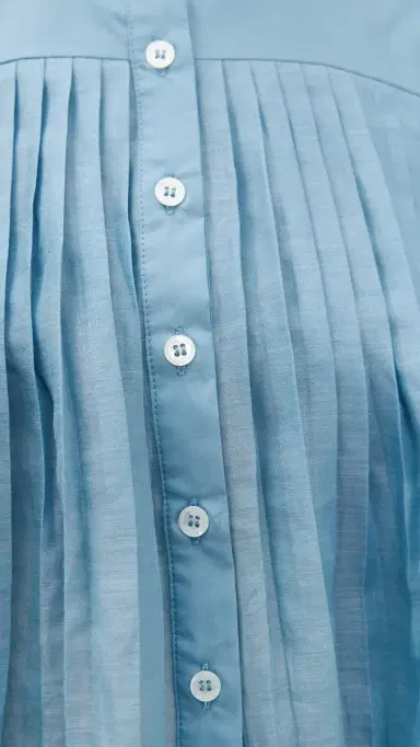 Sea Solene Solid Pleated Top Blue | Thumbnail 6 Sea Solene Solid Pleated Top Blue | Thumbnail 6