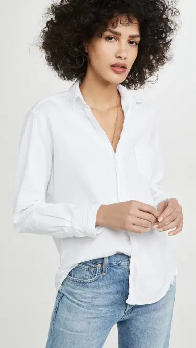Frank & Eileen Eileen Tattered Denim Shirt White | Thumbnail 2 Frank & Eileen Eileen Tattered Denim Shirt White | Thumbnail 2