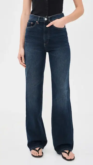 DL1961 Karmine Refined Wide Leg SculptSystem High Rise Jeans Dark Sea (Original '61) 28 | Thumbnail 2 DL1961 Karmine Refined Wide Leg SculptSystem High Rise Jeans Dark Sea (Original '61) 28 | Thumbnail 2