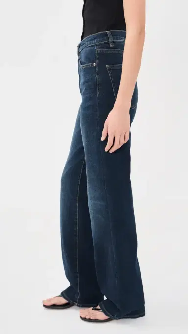 DL1961 Karmine Refined Wide Leg SculptSystem High Rise Jeans Dark Sea (Original '61) 28 | Thumbnail 4 DL1961 Karmine Refined Wide Leg SculptSystem High Rise Jeans Dark Sea (Original '61) 28 | Thumbnail 4