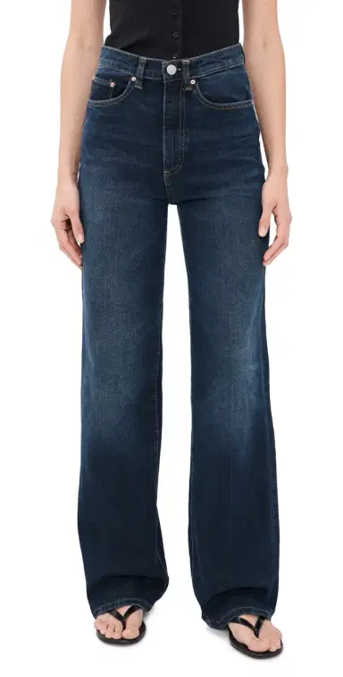 DL1961 Karmine Refined Wide Leg SculptSystem High Rise Jeans Dark Sea (Original '61) 28 | Thumbnail 1 DL1961 Karmine Refined Wide Leg SculptSystem High Rise Jeans Dark Sea (Original '61) 28 | Thumbnail 1